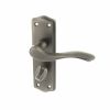 Old English Warwick WC Lever Door Handle on Backplate - Matt Gun Metal