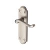 Heritage Brass Door Handle Lever Latch Meridian Design Satin Nickel finish