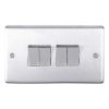 Eurolite Stainless Steel 4 Gang Switch Satin Stainless Steel