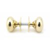 Polished Brass 57mm Mushroom Mortice/Rim Knob Set