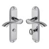 Heritage Brass Door Handle for Bathroom Algarve Design Polished Chrome finish