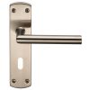 Steelworx Residential Mitred Lever On Lock Backplate - Satin Stainless Steel