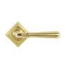 Polished Brass Newbury Lever on Rose Set (Square) - Unsprung