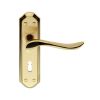 Lytham Lever On Lock Backplate - Dual Finish-Satin/Polished Brass