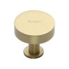 Heritage Brass Cabinet Knob Disc Design with Base 32mm Satin Brass finish