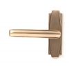 Polished Bronze Art Deco Lever on Rose Set