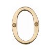 Heritage Brass Numeral 0 Face Fix 51mm (2") Polished Brass finish