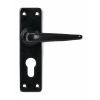 Black Smooth Lever Euro Lock Set