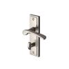 Heritage Brass Door Handle for Bathroom Boston Design Satin Nickel finish