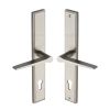 Heritage Brass Multi-Point Door Handle Lever Lock Gio LH Design Satin Nickel finish