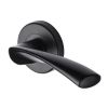 Sorrento Door Handle Lever Latch on Round Rose Treviso Design Matt Black finish