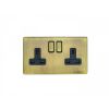 Eurolite Concealed 3mm 2 Gang Socket Antique Brass