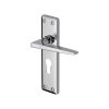 Heritage Brass Door Handle for Euro Profile Plate Kendal Design Polished Chrome finish