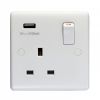 Eurolite Enhance White Plastic 1 Gang USB Socket White