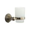 Cambridge Toothbrush Holder. Wall Mounted with Frosted Glass Tumbler. Matt Antique finish