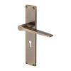 Heritage Brass Gio Lever Lock Door Handle on 200mm Plate Antique Brass finish