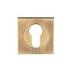 Serozzetta Square Euro Profile Escutcheon - Antique Brass