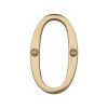 Heritage Brass Numeral 0 Face Fix 76mm (3") Polished Brass finish