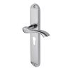 Heritage Brass Door Handle for Euro Profile Plate Algarve Long Design Polished Chrome finish