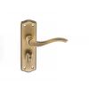 Old English Warwick WC Lever Door Handle on Backplate - Matt Antique Brass