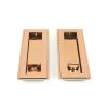 Polished Bronze 175mm Art Deco Rectangular Pull -Privacy Set