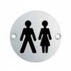 Signage Unisex Symbol - Bright Stainless Steel