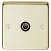 Eurolite Stainless Steel TV Socket Polished Brass