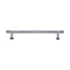 Heritage Brass Cabinet Pull Contour Design with 16mm Rose 160mm CTC Polished Chrome finish