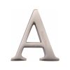 Heritage Brass Alphabet A Pin Fix 51mm (2") Satin Nickel Finish