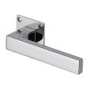 Heritage Brass Door Handle Lever Latch on Square Rose Delta BH Design Polished Chrome finish